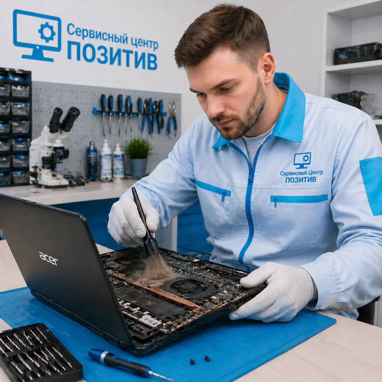 Чистка ноутбука Acer от пыли в Щербинке | Замена термопасты