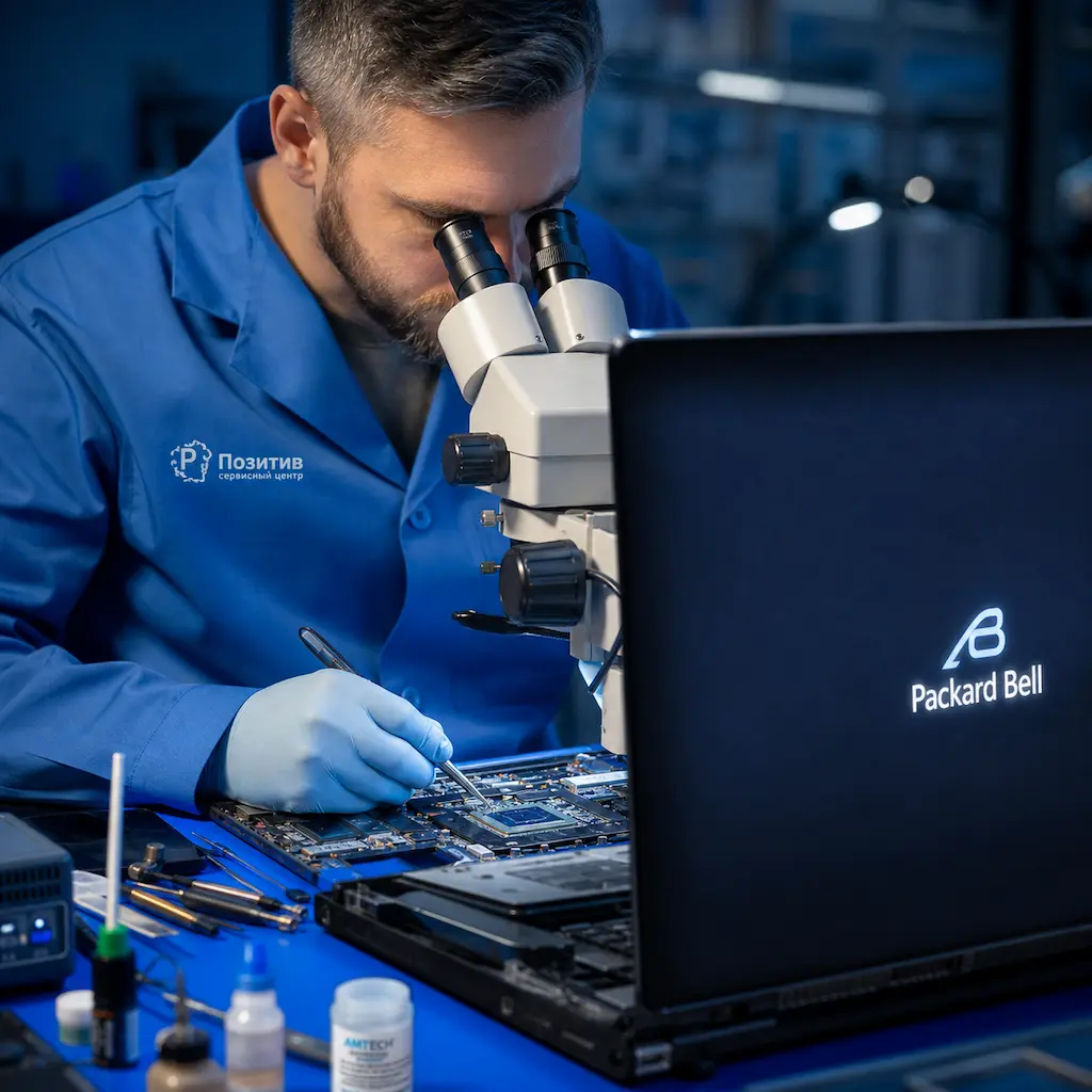 Замена видеокарты ноутбука Packard Bell в Щербинке