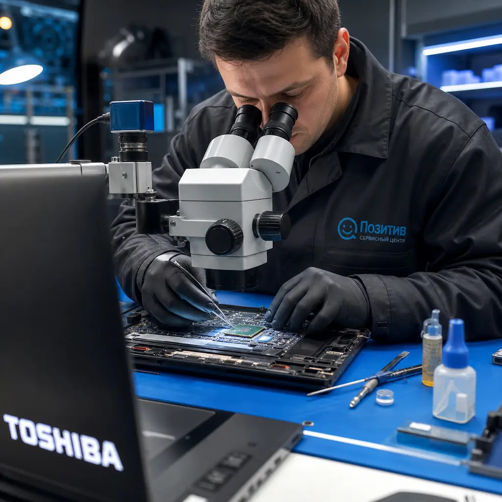 Замена видеокарты ноутбука Toshiba в Щербинке