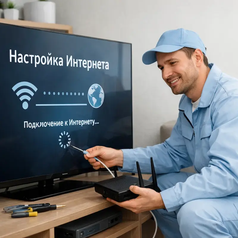Настройка интернета на ТВ в Щербинке