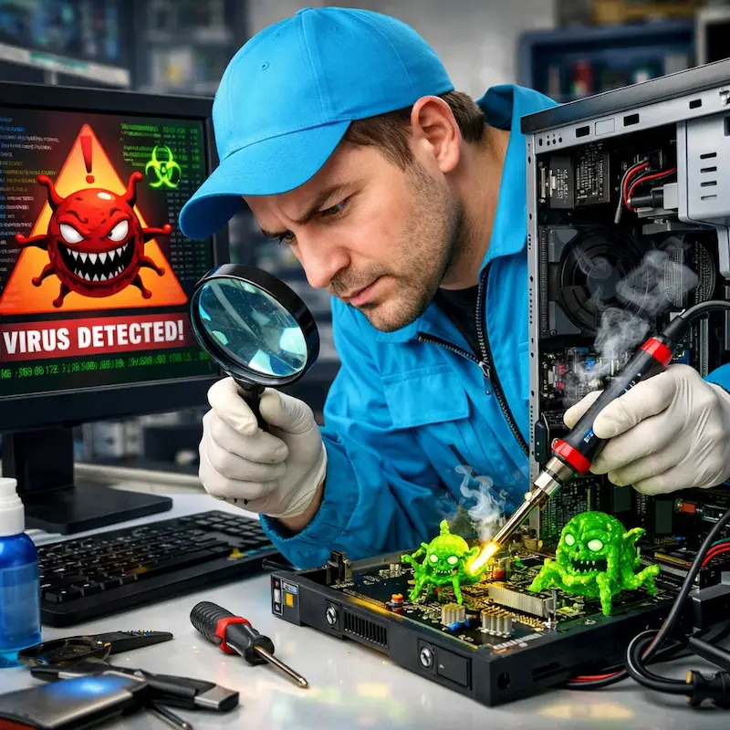 Вылечить компьютерный вирус в Щербинке