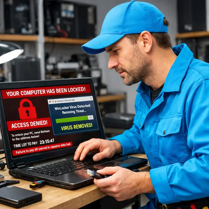 Поможем разблокировать компьютер и ноутбук в Щербинке